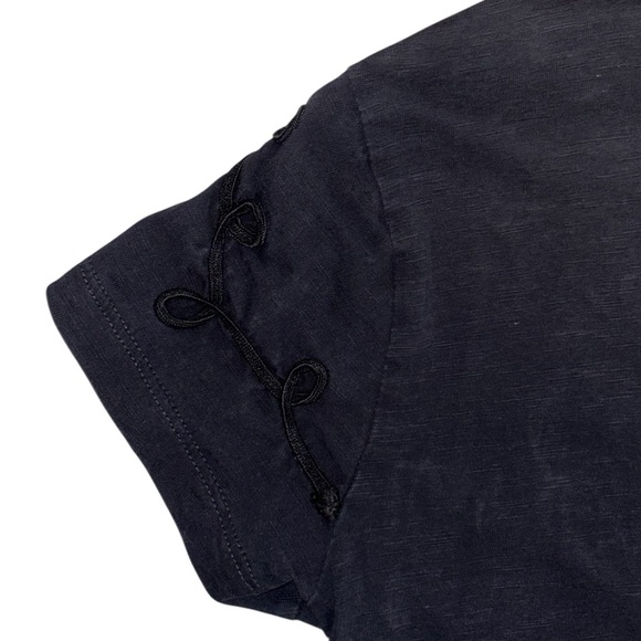 Coldwater Creek | Black Cotton Appliqué Tee | S - Picture 6 of 7
